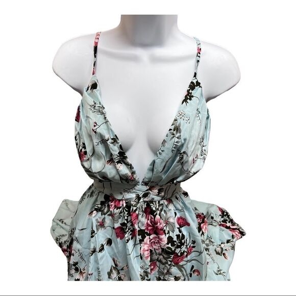 Floral Plunge Criss Cross Maxi Dress‎ - Picture 3 of 8